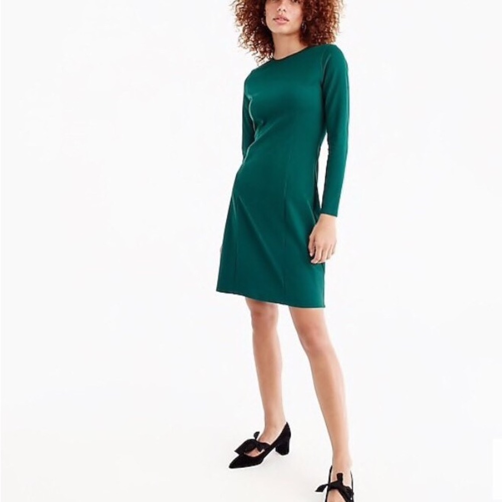 J. Crew Green Long-Sleeve Sheath Dress